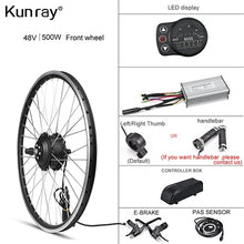 Load image into Gallery viewer, Electric Bike Conversion Kit 1500W Motor Wheel 48V 500W 1000W Ebike Kit Front/Rear Hub motor 350W 36V E Bike Motor 26 inch LCD3