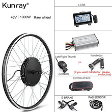 Load image into Gallery viewer, Electric Bike Conversion Kit 1500W Motor Wheel 48V 500W 1000W Ebike Kit Front/Rear Hub motor 350W 36V E Bike Motor 26 inch LCD3