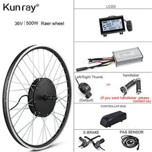 Load image into Gallery viewer, Electric Bike Conversion Kit 1500W Motor Wheel 48V 500W 1000W Ebike Kit Front/Rear Hub motor 350W 36V E Bike Motor 26 inch LCD3
