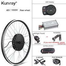 Load image into Gallery viewer, Electric Bike Conversion Kit 1500W Motor Wheel 48V 500W 1000W Ebike Kit Front/Rear Hub motor 350W 36V E Bike Motor 26 inch LCD3
