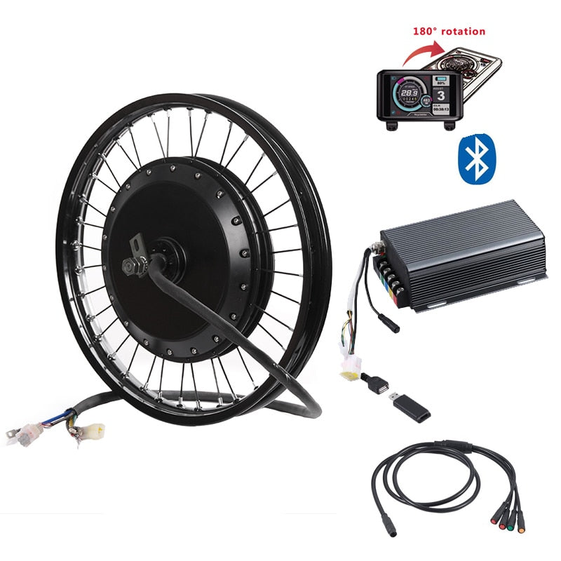 Bluetooth !  72v 8000w QS V3 273 electric bike hub motor conversion kit with TFT colorful display