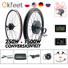 Load image into Gallery viewer, 2020 eBike Conversion Kit 48V 1500W 1000W 750W 36V 500W Front Rear e-bike e Bike Wheel Hub Motor Electric Bicycle Conversion Kit
