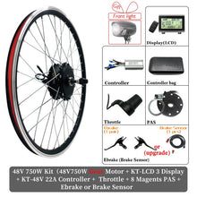Load image into Gallery viewer, 2020 eBike Conversion Kit 48V 1500W 1000W 750W 36V 500W Front Rear e-bike e Bike Wheel Hub Motor Electric Bicycle Conversion Kit
