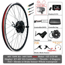 Load image into Gallery viewer, 2020 eBike Conversion Kit 48V 1500W 1000W 750W 36V 500W Front Rear e-bike e Bike Wheel Hub Motor Electric Bicycle Conversion Kit

