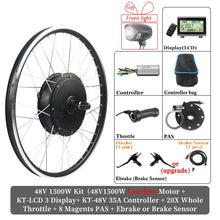 Load image into Gallery viewer, 2020 eBike Conversion Kit 48V 1500W 1000W 750W 36V 500W Front Rear e-bike e Bike Wheel Hub Motor Electric Bicycle Conversion Kit
