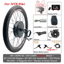 Load image into Gallery viewer, 2020 eBike Conversion Kit 48V 1500W 1000W 750W 36V 500W Front Rear e-bike e Bike Wheel Hub Motor Electric Bicycle Conversion Kit
