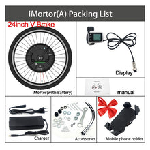 Load image into Gallery viewer, Jueshuai iMotor 3.0 Ebike Conversion Kit 36V 350W Front Brushless Motor 24'' 26'' 700C 29'' Electric Bicycle Kit Bluetooth Ebike
